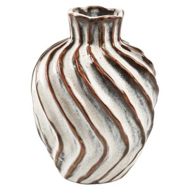 Ceramic Vase Modern Aesthetic Decorative Small Flower Vase for Home Decor, Living Room, Office, Table Centerpiece Shelf Bookshelf Decoration, 7.1 Inch