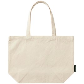BUOGIO DISEGNO X-shaped Cross Reinforced Tote Bag (Reinforced Handle) | Fits A4 Large Capacity Gusset | Durable 12oz Thick Canvas | Unisex Shoulder | Commuting Shopping Business Bag | Solid Canvas Tote (Natural)