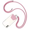 COCASES Crossbody Phone Lanyard Strap with Patch, Adjustable Nylon Neck Strap Necklace Phone Compatible with Most Smartphones (Pink)