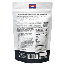 Kampot Salt Flower - Kampot Fleur De Sel - A Pinnacle of Purity and Perfection: Nutritious, Crunchy, and Flavorful - Hand-Harvested Mineral Sea Salt - 1.1 LB / 500g