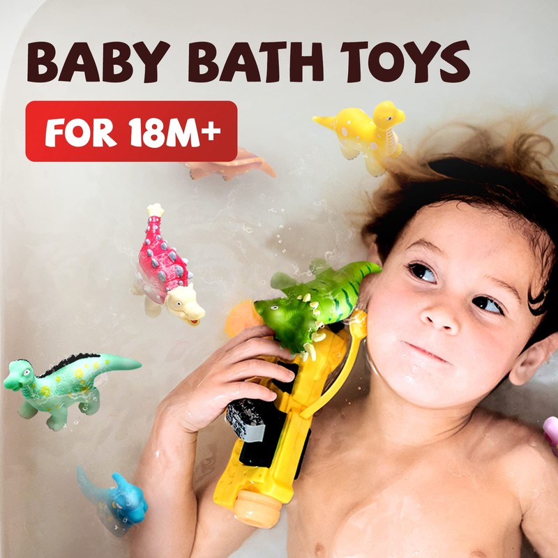 Hely Cancy Dinosaur Bath Toys for Toddler, No Hole Baby