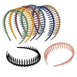 YWSHF 8 PCS Non Slip Headbands Zigzag Plastic Headband Shark Teeth Headbands Curly Hair Comb Bands Hoop Headband for Women Men Teen Girls