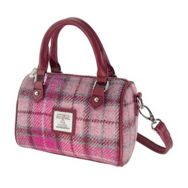 Glen Appin Harris Tweed 'Kilbride' Mini Bowling Tote Bag (Color 138 Vibrant Pink)