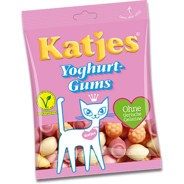 Katjes Yoghurt Gums Vegetarian Soft Gummi Candy Original from Germany 200g = 7.05oz