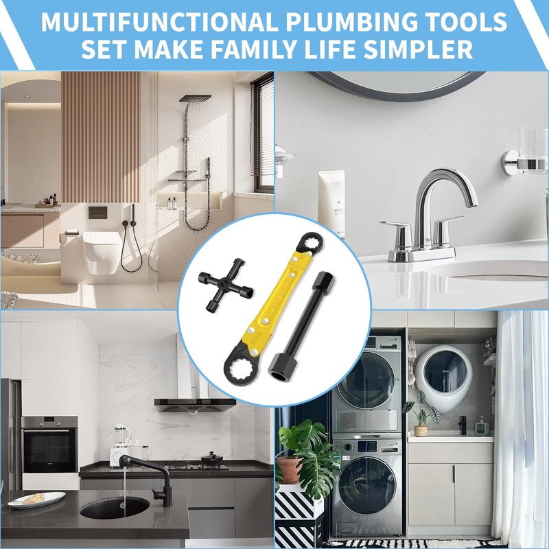 LAISGOO Plumbing Tools - Angle Stop Wrench & Angle-On Kit
