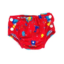 Popolini Swimming Nappy, Swimming Trunks, Birdy Red, S (3-9 kg))