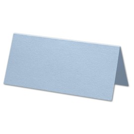 ARTOZ 100 x Place Cards - Pastel Blue (Blue) - 45 x 100 mm Blank Place Cards - Folding Cards for Festive Table - Table Decoration - 220 g/m² Ribbed