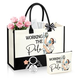 SiplyHaven Nurse Gifts Nurse Appreciation Gifts for Women Gift for Nurses Nursing Student Nursing Bags for Nurses Week Gift Tote Bag Keychain