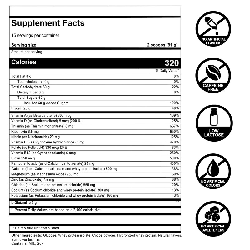FIRST ENDURANCE Ultragen Workout Recovery Drink Powder, Protein Mix, Boosts