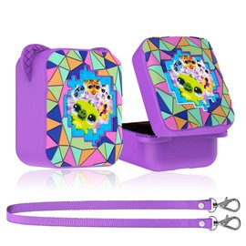 Silicone Case for Bitzee Magicals Interactive Toy, Protective Sleeve 2 in 1 Cover + Lanyard for Bitzee Magicals Interactive Toy Electronic Pets Accessories - Purple