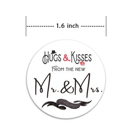 120Pcs Hugs and Kisses from the new Mr and Mrs Stickers Envelope Seals Labels Wedding Stickers Party Favors Label Stickers