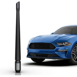 TEKK Carbon Fiber Short Antenna Compatible with Ford Mustang 1994-2009/7.9 Inches Premium Flexible Rubber/Designed for Enhance FM/AM Radio Signal Reception