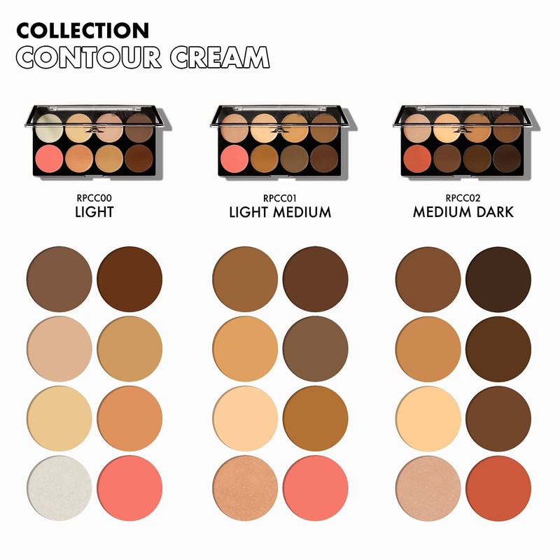 Ruby Kisses 3D Face Creator Cream Foundation & Concealer Palette,