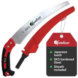 EZ Kut Kamikaze Saw Curved Blade with Scabbard - 19.3 Inch Heavy Duty Pruning - Carbon Hardened Steel Japanese Technology- Best Pruning Saw for Tree Trimming
