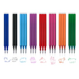 22 x Erasable Refills, FloraVigo 0.7mm Tip Compatible with Pilot FriXion Ball & Clicker and Eberhard Faber Erasable Gel Pen Refills for School and Everyday Use (8 Colors)