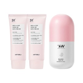 Artdeli Tone-up Sunscreen 50ml x2 + Bulgaria Rose Spa Modeling Mask x 4 / 아트델리 톤업 선크림 50ml x2 + 불가리아 로즈스파 모델링 마스크 x 4회분