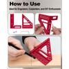 ViewReal Premium Carpenter Square Hole Scribing Ruler Woodworking Square 22.5-90