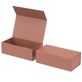 MONDEPAC Gift Box with Magnetic Closure Lid 12" X 6" X 4" for Presents,Luxury for Gift Packaging, Bridesmaid Gifts Box, Magnetic Gift Box for Gifts,Birthday Gift Box,Christmas Gift Box (Rose Gold)