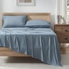 Andency Grayish Blue King Size Sheets Set, 100% Viscose Derived