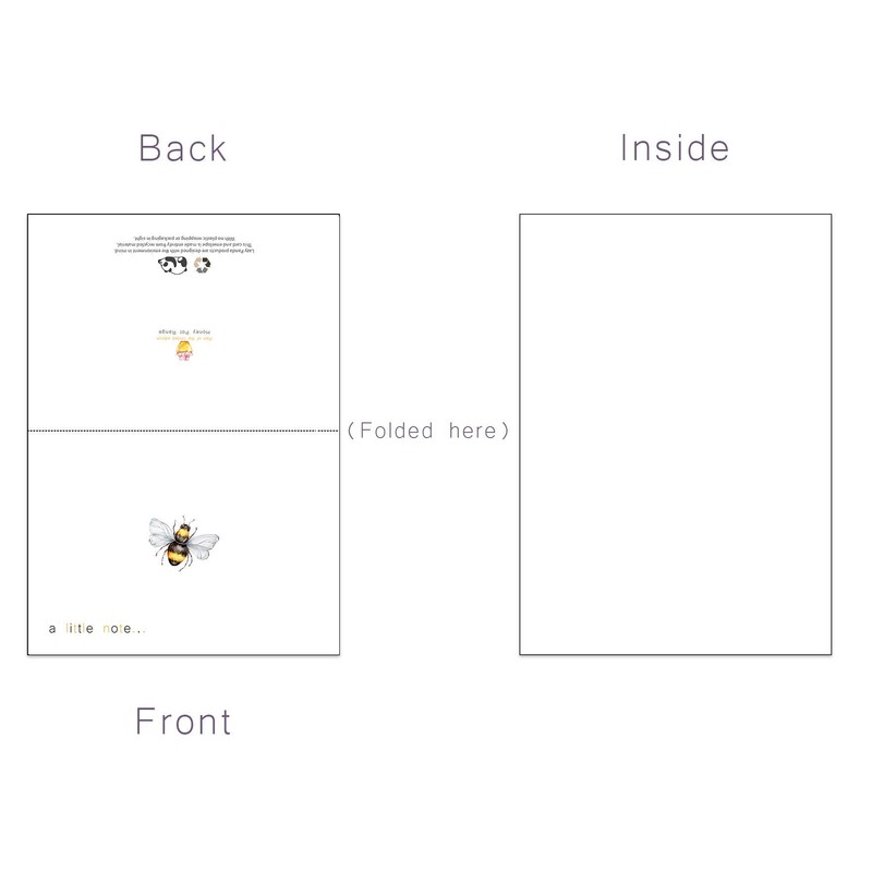 12 x Simple Premium Bee Note Cards Made from Recycled