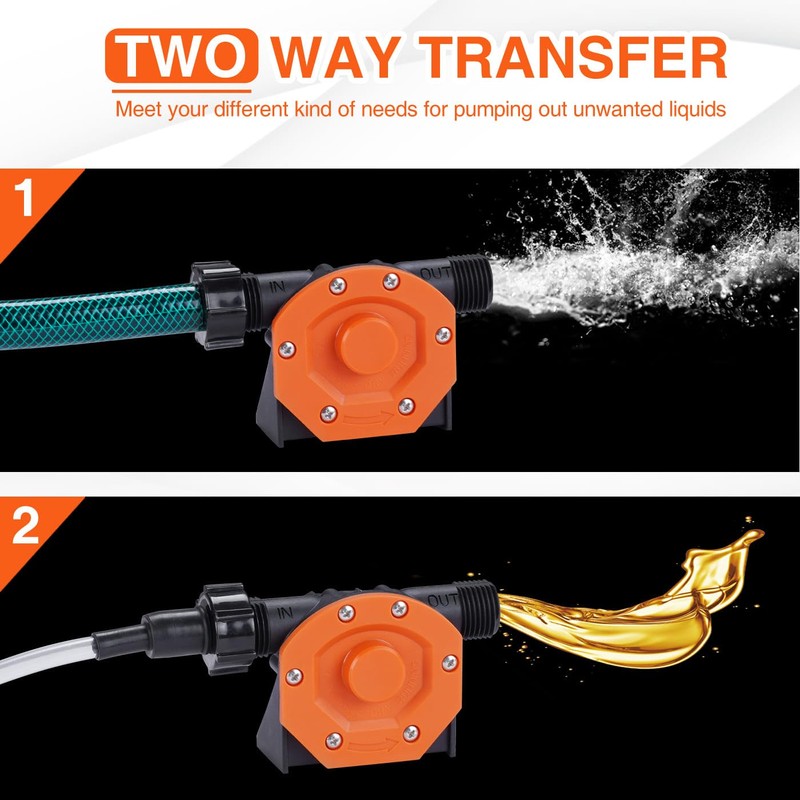 TOPWAY Self Priming Water Drill Pump Attachment with Suction and