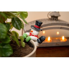 Pot Buddies Christmas Snowman Man Plant Pot Hanger