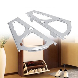 FTVOGUE 2 Pieces Stainless Steel Furniture Hinge Shoes Drawer Cabinet Hinges Turing Rack Replacement Fittings for Kitchen Living Room (1 Layer)