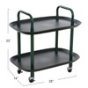 Main + Mesa Modern Plastic and Metal 2-Tier Trolley, Black