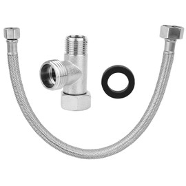3/8 x 1/2 Adapter T Connector for Toto Fit Washlets, 3 Way Tee Connector with Washer & Fitting Hose Toilet Supply Line Bidet Splitter Valve Toilet Installation Parts for RV & Home