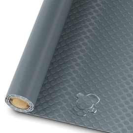 TRIPOWER Heavy Duty Coin Plate PVC Floor Mat, 7.5 x 17 FT, Anti-Slip, Waterproof, Garage Flooring Roll for Under Car, Garage, Kitchen, Shop, Trailer, Porch, Grey