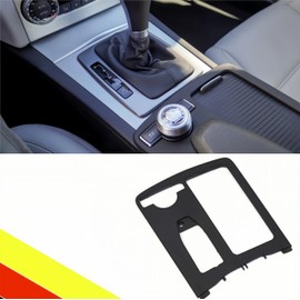 POETRYXIAO Center Console Cup Holder Frame Trim For Mercedes C Class W204 A2046807607905 Decorative Car Trim (Black)