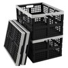 Xyskin 4-Pack 42 L Plastic Rectangular Collapsible Crates, Folding Crates