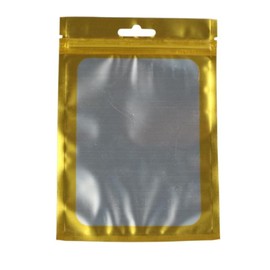 Gold 7.09 * 10.24Resealable Foil Storage Bags with Clear WindowPackaging Pouch for Self Sealing Storage Supplies