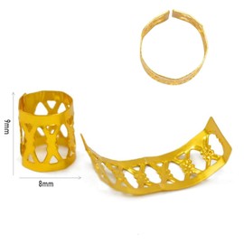 50PCS Dreadlocks Beads Hair Braid Rings Clips Dread Locks Hair Braiding Aluminum Cuffs Decoration Accessories Jewelry, Gold