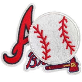 3Psc Atlanta Fans' Favorite Baseball Iron On Patches, for Jacket Backpack Jeans Jacket Woman&Man