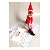 Elf says Goodbye with a Nice Certificate post card Prop