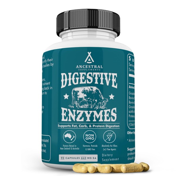 Ancestral Supplements Digestive Enzymes for Women & Men, 90 Capsules,