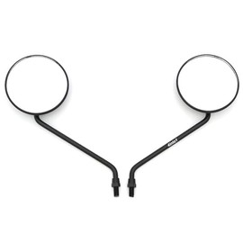Universal Black Round Mirror Set - M10 - Compatible with Honda CT70/90/110/125 SL70/100/125/175 XL70/75/80S/100/125/175/185/200/250/350 CB125/175/200/350/360/400 CM185/200/400