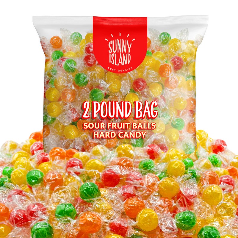 Sour Balls Hard Candy | 2 Pound Bag | Assorted