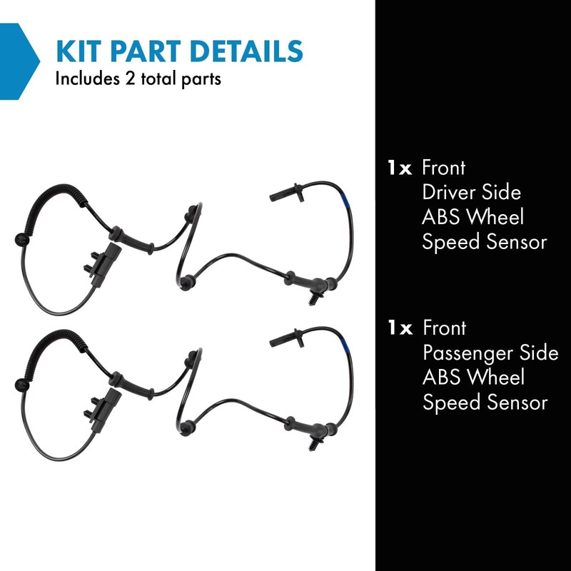 TRQ Front ABS Wheel Speed Sensor Set Compatible with 2014-2015