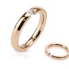 Ladies Ring stainless steel zirconia crystal couple ring wedding band