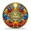 deDecoml Inspirational Sobriety Challenge Coin with Vibrant Nature and Recovery