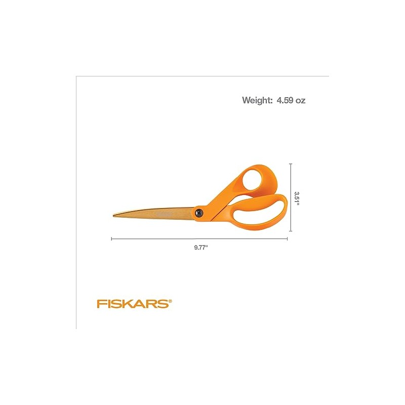 Fiskars Titanium Shop Shears, Stainless Steel Precision-ground Scissors for All
