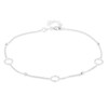 Vanbelle Rhodium Plated 925 Sterling Silver Circle & Beaded Chain