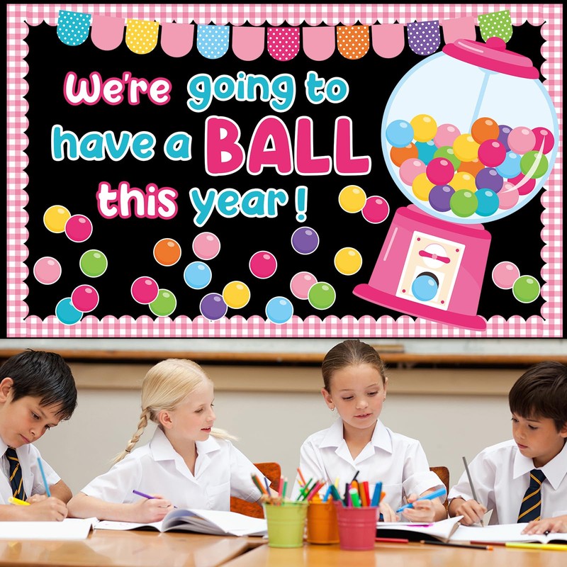 Gumball Machine Bulletin Board Set Pink Bubble Gumballs Bulletin Board