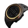 SKMEI 1251 Men's Digital Watch Large Face Sport Wristwatch (Brown/Gold)