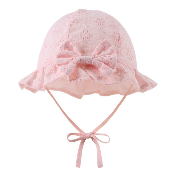 Baby Girl Sun Hat with Bowknot Cotton Infant Bucket Hat