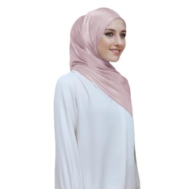 Lina & Lily Sheen Shimmer Women's Crepe Scarf Shawl Wrap Head Hijab Lightweight (Dusty Pink)