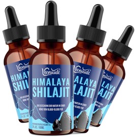Shilajit Original Himalaya Drops, 100% Pure Highest Potency Himalaya Shilajit, 5X Concentration, Ayurvedic Herbs, More Practical than Resin and Capsules, Vegan, 60 ml (Pack of 4)