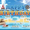 Anime Birthday Decorations, Pirate Themed Happy Birthday Backdrop Cartoon Pirate